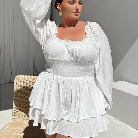 Princess Polly Dresses & Skirts - Long sleeve romper white
